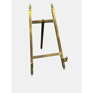 Vintage JANIS Solid Brass Tabletop Picture Easel Frame Miniature 7"